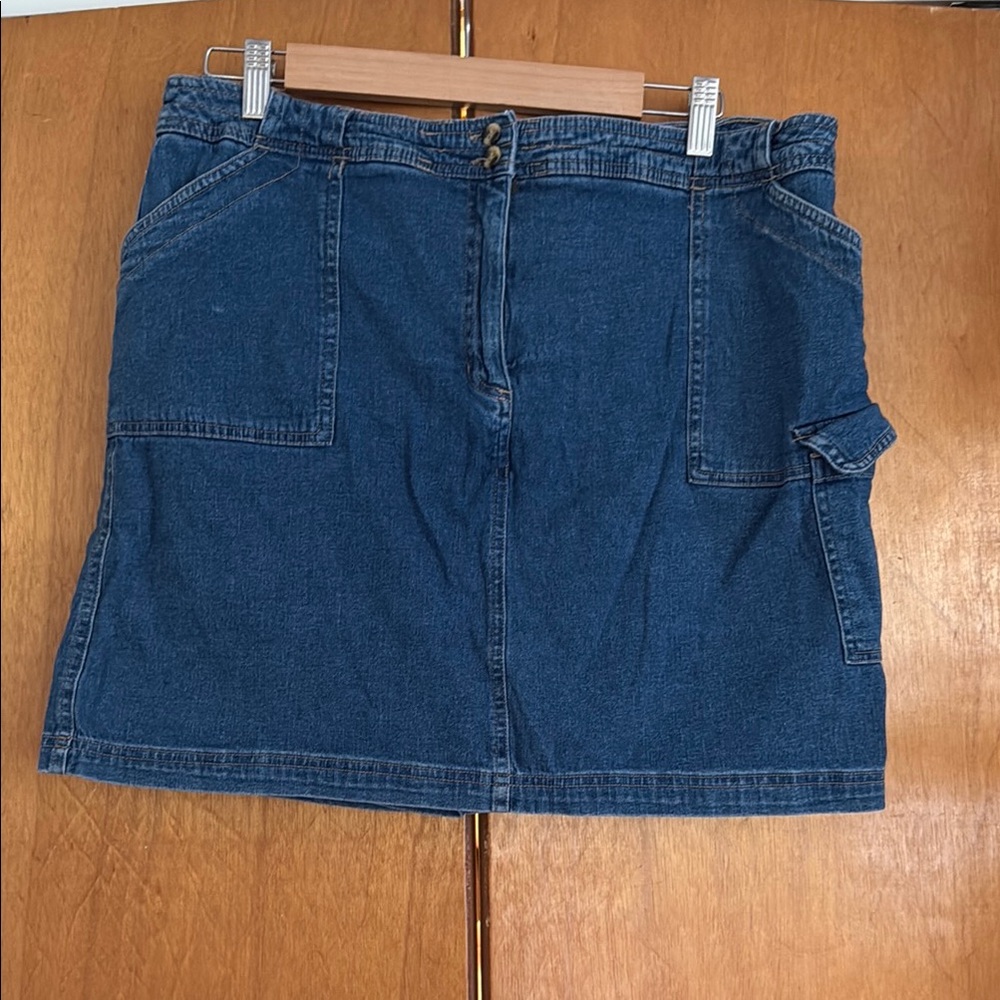 Vintage Karen Scott Denim Mini Skort with Cargo Pocket